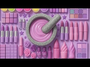 Satisfying DIY Slime ASMR | Mixing Random Purple Makeup Cosmetics Glitters into Glossy Slime