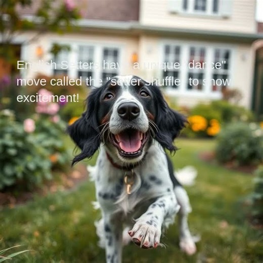 English Setters have a unique "dance" move called the "setter shuffle" to show excitement!