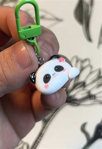 Cartoon Panda Keychain for Bags Adorable Green Clips with Panda Designs Perfect for Bags and Keys Cute Accessory Butterfly Letter Keychain #panda