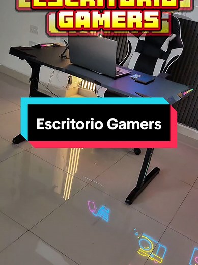 Escritorio Gamers con luces RBG #gamersoftiktok #videojuegos🎮 #escritorio @local#24