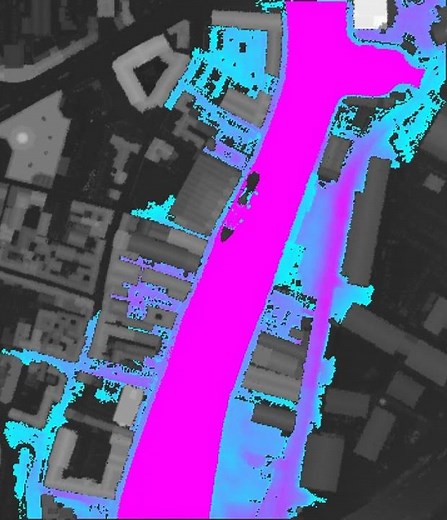 Simulated urban flood