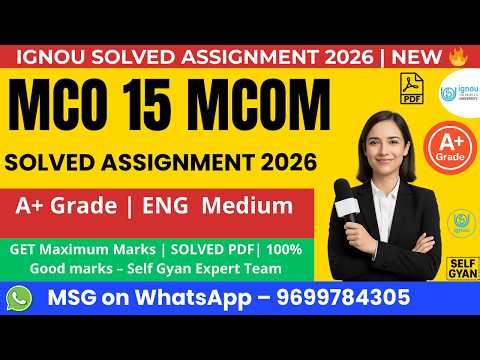 MCO 15 Solved Assignment 2026 in English MCOM IGNOU 🔥 Download PDF + Handwritten Sample
