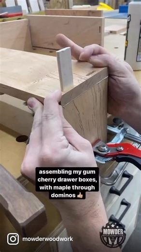 Jay Mowder on Instagram: "That's one way to assemble a drawer box 📦 I love these drawers, they're still holding strong 4 years later! #woodworking #woodworkingtips #wooddesign #drawers #craftsmen"