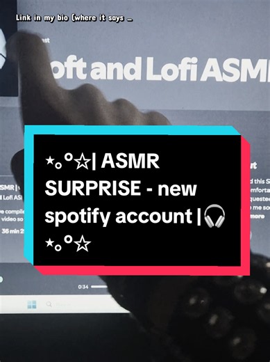 HERE'S THE SURPRISE!! 🥁🥁🥁 Omg I'm sosososooo excited to show you this!! My new spotify account with already 4 videos (well, podcast) for you💤 I decided to create this Spotify account to thank you for the huge increase in support in just a few days; and, above all, for making it so easy to listen to my content! I came to the conclusion that I would create this account because I remembered many times when I couldn't sleep, and watching ASMR videos here on TikTok wasn't very comfortable because