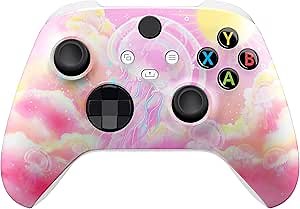 eXtremeRate Replacement Shell for Xbox Series X|S Controller - Unleash Your Style - Pinky Jellyfish Heaven Custom Acessories Skin Front Housing Cover for Xbox Core Controller Wireless[Control Without]
