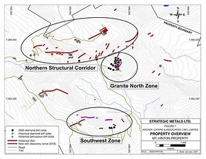 Strategic Metals Ltd. Drills 6.74 g/t Gold and 186 g/t Silver Over 7.25 metres at Mt. Hinton, Yukon