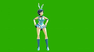 Animation dancing cartoon anime girls. Girl in the style of anime dancing. High quality seamless loop on green background. | Premium Stock Video Footage