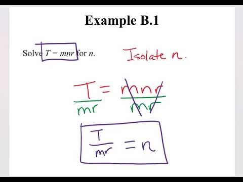 Solving a Formula for a Specifed Variable