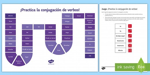 Practising Verb Tenses Board Game Spanish