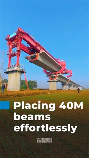 Ever wondered how overpasses are built? This powerful launching gantry gets the job done. 🎥: crane.rasool / IG | Interesting Engineering