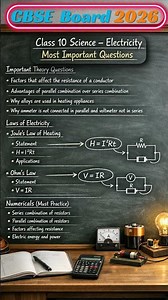 Class 10 Science ⚡ Electricity – Most Important Questions | Board Exam 🔥 #class10 #class10science