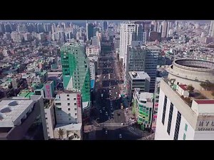무료 스톡 영상_건물 빌딩 도로 도시 전경 드론 맑음