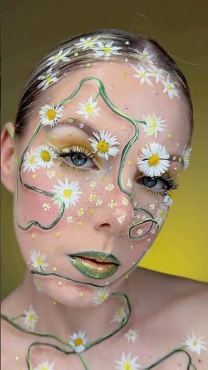 DAISY MAKEUP TUTORIAL 🌼🍃 #daisy #makeuptutorial #flowers #creativemakeup