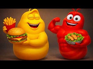 LARVA EPISODE 2026 - Eat salad vs Eat fast food / CARTOON MOVIES FOR LIFE