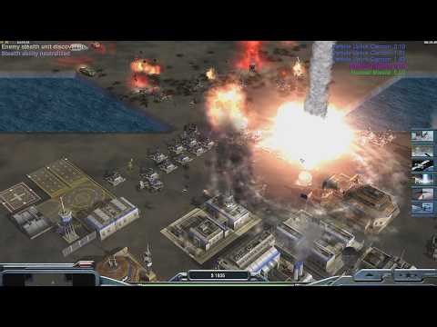 USA Laser x China Nuke - Command & Conquer Generals Zero Hour - 1 vs 7 HARD Gameplay