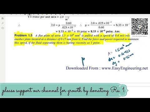 FLUID MECHANICS || R.K BANSAL|| CHAPTER 1 || Properties of Fluids || Example 1.5