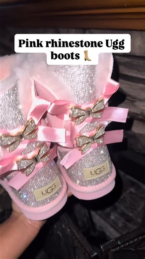 Customlifestyle on Instagram: "Pink rhinestone Ugg boots"