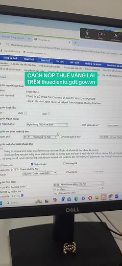 Cách nộp thuế vãng lai trên thuedientu.gdt.gov.vn
