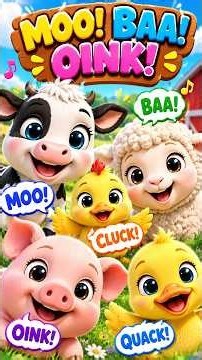 Farm Animal Sounds Song! Moo Baa Oink Cluck Quack | Baby Farm Animals for Toddlers 🐄🐑🐖