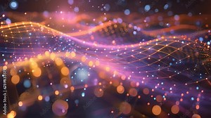 abstract background with lights, Explore the benefits and challenges of edge computing in enhancing real-time data processing with this blue digital technology background Stock Video