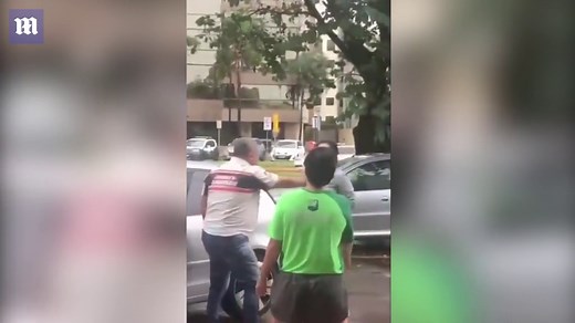 Shocking moment Brazilian lawyer beats down woman after dog attack