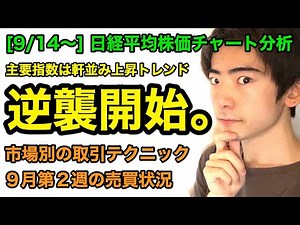 [9/14〜]日経平均株価チャート分析：逆襲開始。