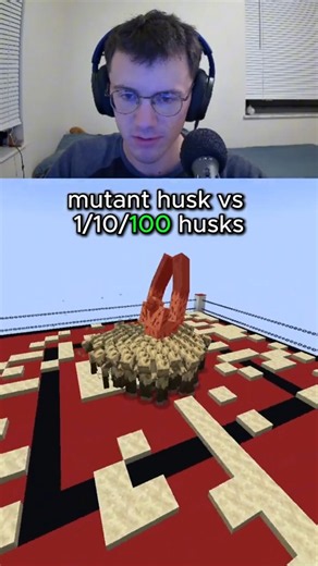 mutant husk vs 1/10/100 husks #moddedminecraft #minecraft #shorts