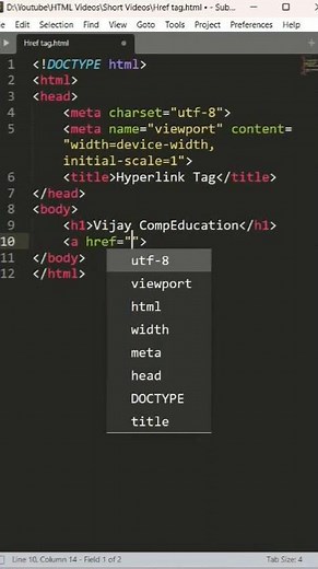 #4 HTML Hyperlinks 🔗 | How to Create a Link in HTML | HTML Basics for Beginners #shorts