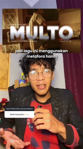 Ikbar Ristamza on Instagram: "Makna Lagu Multo - Cup of Joe ‧ 2025 Lagu “Multo” dari band Filipina Cup of Joe bermakna tentang kenangan masa lalu, rasa rindu, dan penyesalan yang menghantui seseorang layaknya hantu (multo). Lagu ini menggunakan metafora hantu untuk menggambarkan emosi atau mantan kekasih yang tidak bisa dilupakan, terus membayangi, dan membuat seseorang sulit berdamai dengan keadaan. . Metafora “Hantu” (Memori): Multo (bahasa Tagalog) berarti hantu. Dalam lagu ini, hantu adalah 