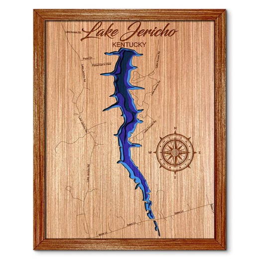 Lake Jericho, Kentucky Depth Map - Any Lake, Pond, or Reservoir, Home Decor, Wall Art, Wall Decor - Etsy