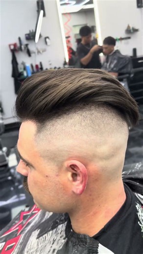 POV: slick back undercut, texture and volume on the Top and short smooth fade on the sides. #barber