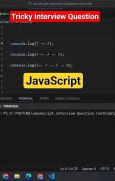 Javascript Interview Question | Comparison Operator in JavaScript #shorts #coding #javascript #code