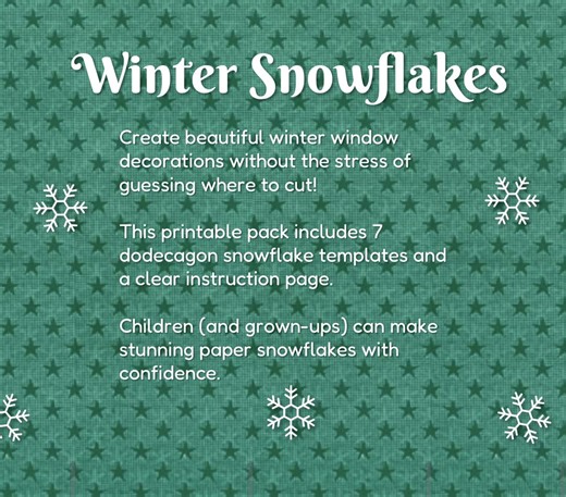 Printable Paper Snowflake Templates – Kids Winter Craft, 7 Cut & Fold Designs (PDF Download) - Etsy UK
