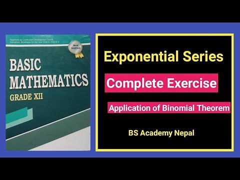 Exponential Series Complete Exercise || exponential and logarithmic series class 12 #nebclass12