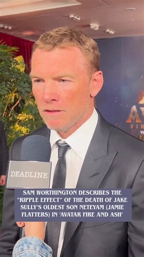 Deadline on Instagram: "#AvatarFireAndAsh star Sam Worthington describes the “ripple effect” of the death of Jake Sully’s oldest son Neteyam (Jamie Flatters) in the third film"