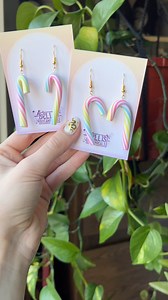 63K views · 1.5K reactions | I still have quite a bit of clay cane left, should I make some larger tree ornaments with them or larger version earrings?? 類✨ Shop update: Dec. 3rd at 4pm mst!! #polymerclayearrings #polymerclayartist #handmade #polymerclaycane #pastel #rainbow #candycane | Brianca Thornton | Facebook
