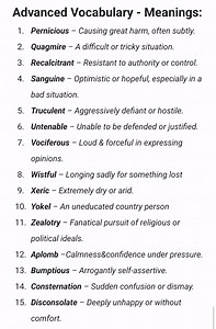 more advanced vocabulary with short meanings #advanced #education #knowledge | Tim Tim TV