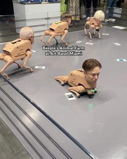 Beeple’s robot zoo causing a scene at Art Basel Miami