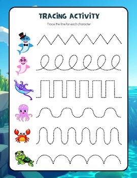 Shark Adventures kindergarten Activity book worksheets back to school printable