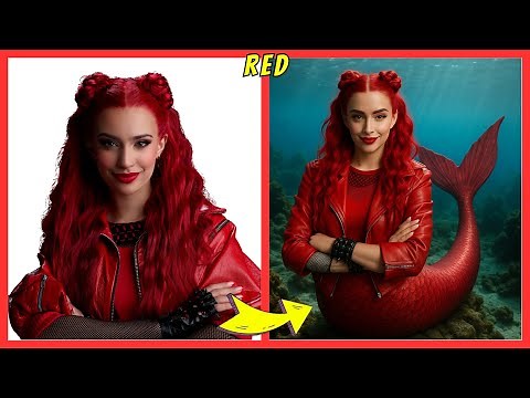 DESCENDANTS THE RISE OF RED CHARACTERS AS MERMAID🧜‍♀️🐚🌊