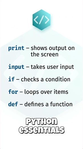 Python Essentials You MUST Know! 🐍 #shorts