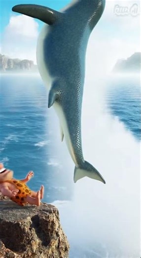 Kronosaurus – The Sea Hunter! 🌊 Caveman Kids Learning | Ravi AI Dino World #cartoon #animation