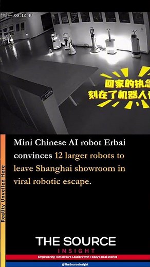 Mini Chinese AI robot Erbai convinces 12 larger robots