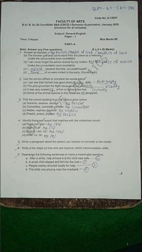 Degree 1st Sem English 2026 Question Paper with Answers (Paper Discussion) @Magic_ofmaths2569