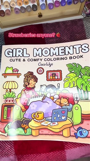 Funky Borders with Strawberries in Adult Coloring