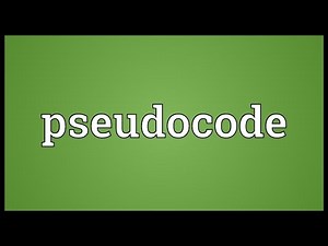Pseudocode Meaning