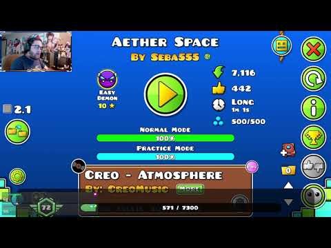 Blue vibes ~ Geometry Dash - Aether Space By Seba555 Very Easy Demon