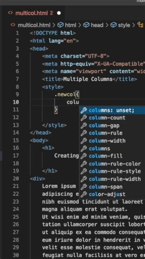 Multiple Columns Shorts