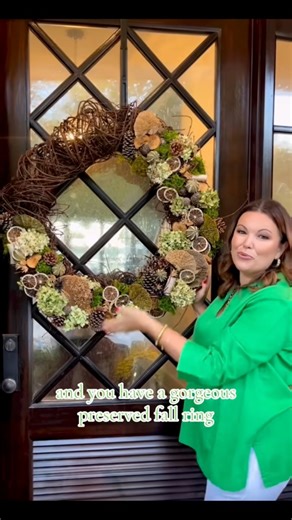 17K views · 227 reactions | Want to try this easy fall wreath DIY? Here’s everything you need to get started! Start with a classic grapevine wreath, then layer in dried hydrangeas, sponge mushrooms, dried fruits, pinecones, and moss. ✨ Comment “WREATH” for some of the items I used here! XOXO | Carmen Johnston Gardens | Facebook