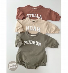 Puff Lettering Oversized Sweatshirt Bodysuit | Bubble Sweatshirt Romper With Name | Bubble Sweater Bodysuit With Puffy Lettering - Etsy